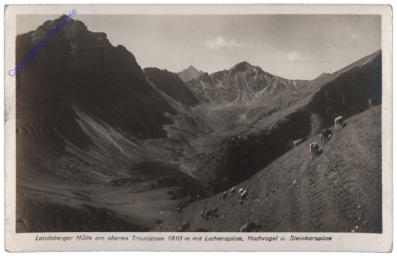 Tannheim, Landsberger Hütte am oberen Traualpsee