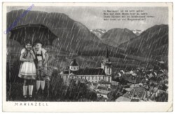 Mariazell, 2 Kinder im Regen, Vers