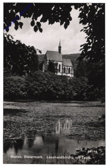 Murau, Leonhardikirche mit Teich