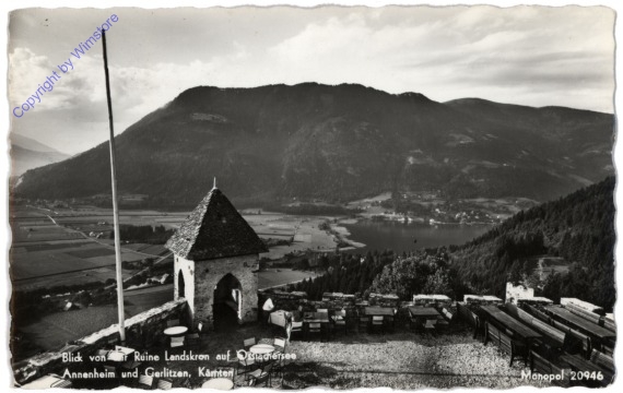 Landskron, Blick von der Ruine Landskron auf den Ossiachersee