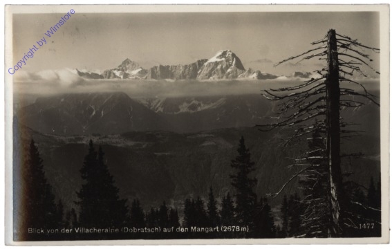 Villach, Blick von der Villacheralpe (Dobratsch) auf Mangart