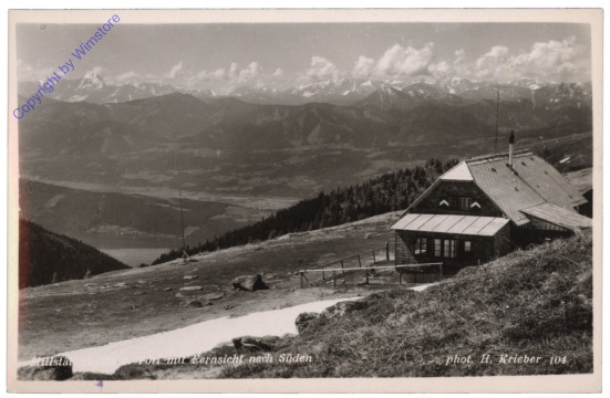 Millstatt, Millstätter Hütte mit Fernsicht nach Süden