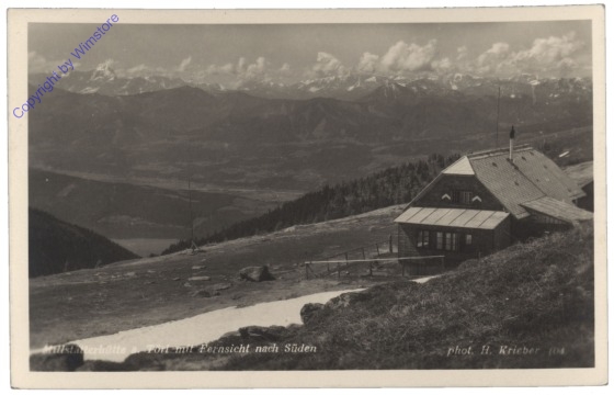Millstatt, Millstätter Hütte am Törl mit Fernsicht nach Süden