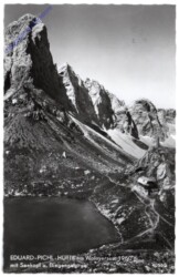 Seeboden, Eduard Pichl-Hütte am Wolayersee, mit Seekopf und Biegengebirge