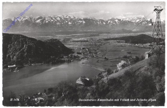 ak114132 Villach, Ossiachersee-Kanzelbahn und Julische Alpen