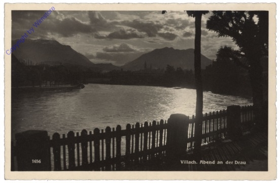 Villach, Abend an der Drau