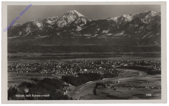 ak114154 Villach, mit Karawanken