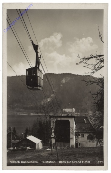 Villach, Kanzelbahn, Talstation. Blick auf Talstation