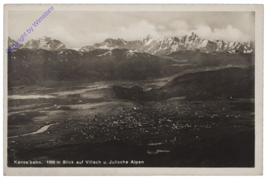 ak114184 Villach, Kanzelbahn. Blick auf Villach und Julische Alpen