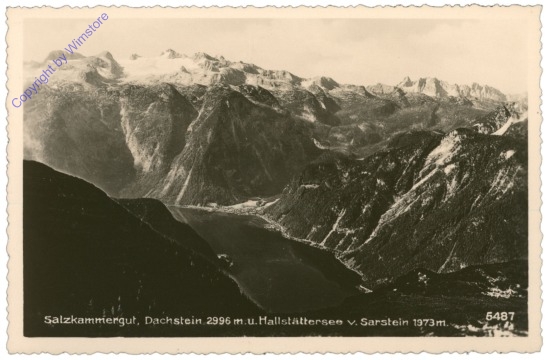 Hallstatt, Dachstein und Hallstättersee vom Sarstein