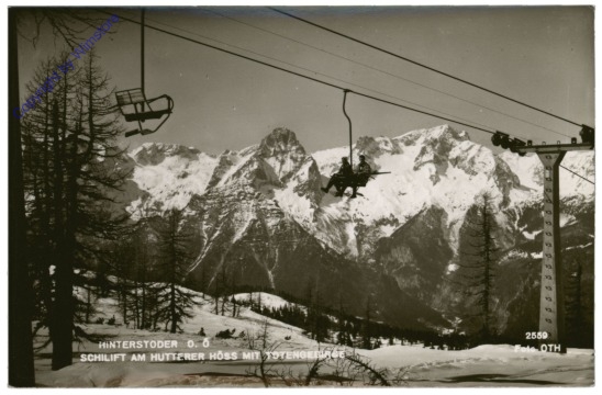 Hinterstoder, Schilift am Hutterer Höss mit Totem Gebirge