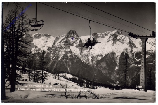Hinterstoder, Schilift am Hutterer Höss mit Totengebirge