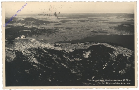 Steinbach am Attersee, Hochleckenhaus mit Blick auf Attersee