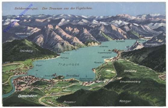 Traunsee, aus der Vogelschau