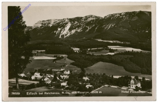 ak114996 Edlach, mit Raxalpe, Hotel Finkenhof