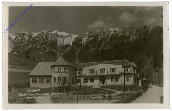 ak114997 Edlach, Peterhof, neben Strandbad, gegen Raxalpe