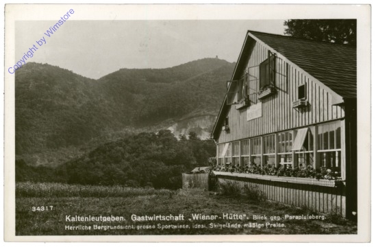 Kaltenleutgeben, Gastwirtschaft "Wiener-Hütte"