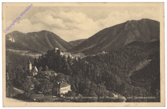 Klamm am Semmering, mit Maria Schutz und Sonnwendstein