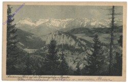 Semmering, Blick auf die Semmeringbahn und Raxalpe