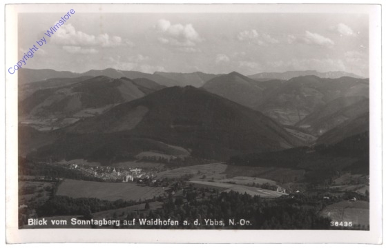 Sonntagberg, Blick vom Sonntagberg auf Waidhofen/Ybbs