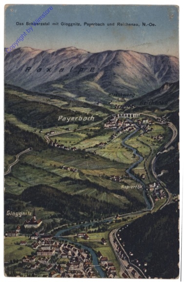 ak115927 Gloggnitz, Das Schwarzatal mit Gloggnitz, Payerbach und Reichenau