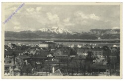 Wiener Neustadt, gegen Schneeberg und Hohe Wand