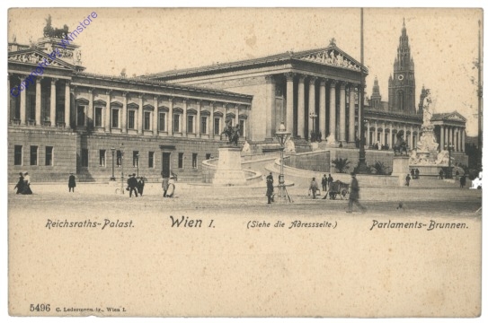 ak116171 Wien 1, Reichsraths-Palast, Parlaments-Brunnen
