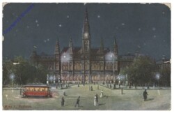 Wien 1, Rathaus bei Nacht