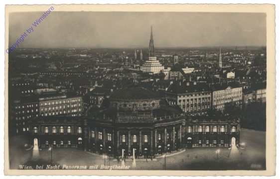 Wien 1, bei Nacht, Panorama mit Burgtheater