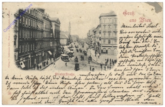 Wien 2, Praterstraße, Gruß aus Wien