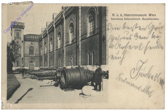 ak116624 Wien 3, K.u.k. Heeresmuseum Wien, Sammlung österreichisch. Geschützrohre