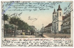 Wien 3, Hauptstrasse mit Kirche z. heil. Sebastian und Rochus