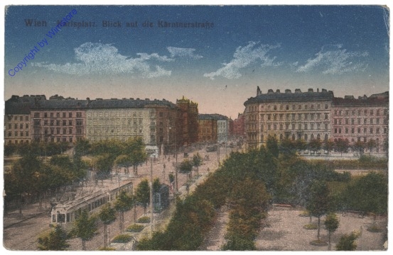 Wien 4, Karlsplatz, Blick auf die Kärntnerstrasse