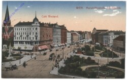 Wien 6, Mariahilferstraße mit Obelisk, Café Westend