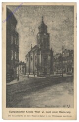 Wien 6, Gumpendorfer Kirche nach einer Radierung