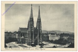 Wien 9, Freiheitsplatz m. Votivkirche und Hotel Regina