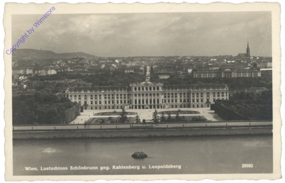 Wien 13, Lustschloss Schönbrunn geg. Kahlenberg u. Leopoldsberg
