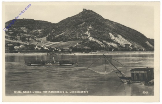 ak116894 Wien 19, Große Donau mit Kahlenberg und Leopoldsberg