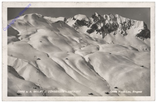 Zürs, Skilift und Zürsersee-Abfahrt