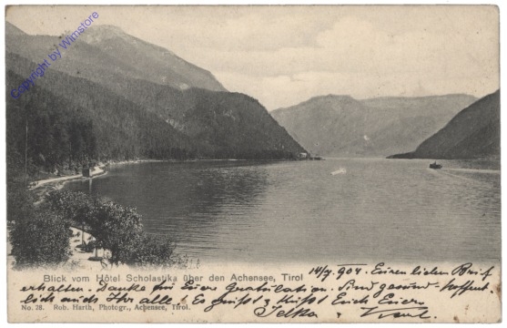 Achensee, Blick von Hotel Scholastika über den Achensee