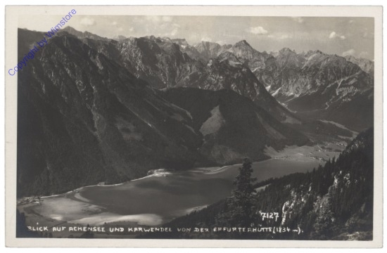 Achensee, Blick auf Achensee und Karwendelgruppe von der Erfurter Hütte