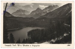 Nassereith, Fernpaß, Blick über Blindsee z. Zugspitze