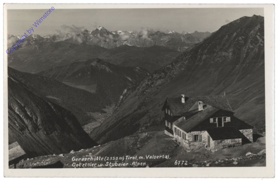 Vals, Gerarerhütte m. Valsertal, Oetztaler und Stubaier Alpen