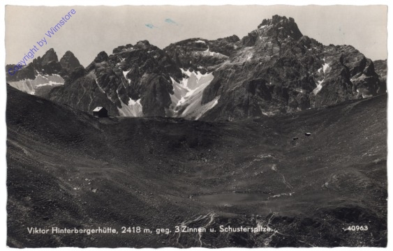 Sillian, Viktor Hinterbergerhütte geg. 3 Zinnen u. Schusterpsitze