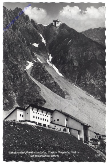 Innsbruck, Nordkettenbahn, Station Seegrube mit Bergstation