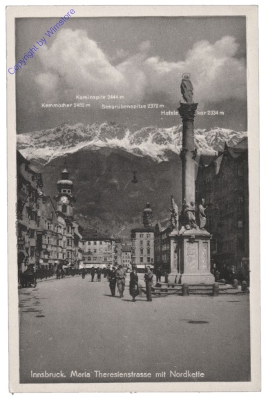 Innsbruck, Maria Theresienstrasse mit Nordkette