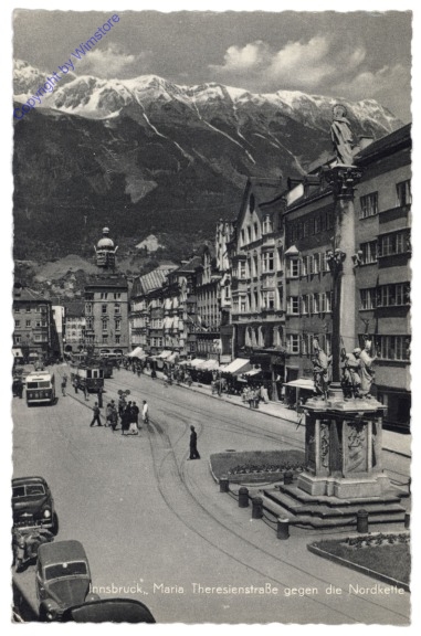 Innsbruck, Maria-Theresienstraße gegen die Nordkette