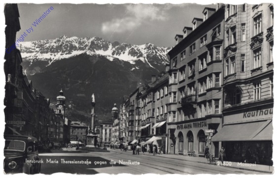 Innsbruck, Maria Theresienstrasse gegen Nordkette