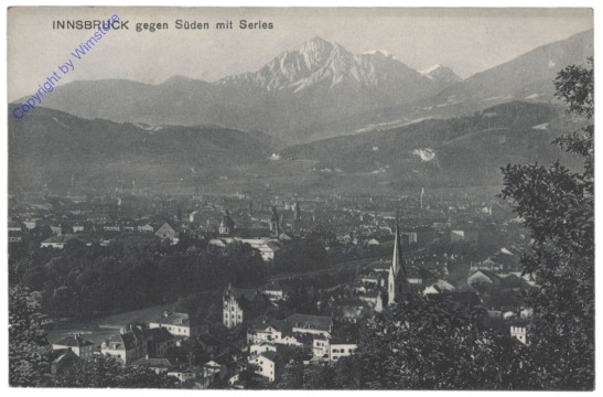 Innsbruck, gegen Süden mit Serles