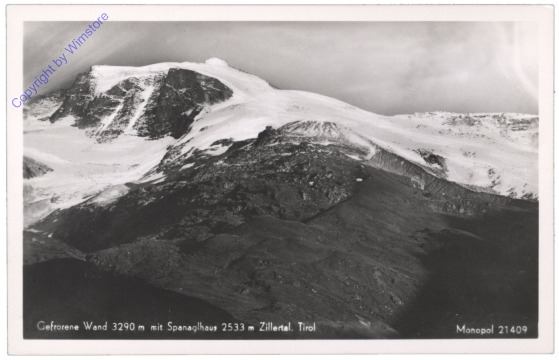 Hintertux, Gefrorene Wand mit Spanaglhaus